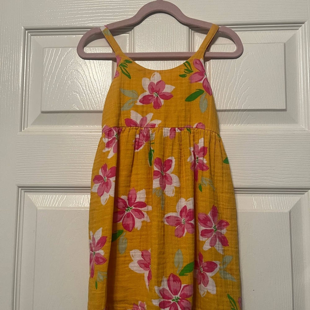 Old Navy Yellow Floral Girl Dress 4T